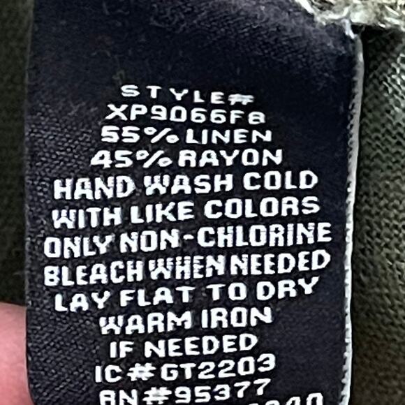 SOCIAL ‎ STANDARD BY SANCTUARY OLIVE GREEN LINEN BLEND PANTS SIZE XXL - Picture 8 of 8